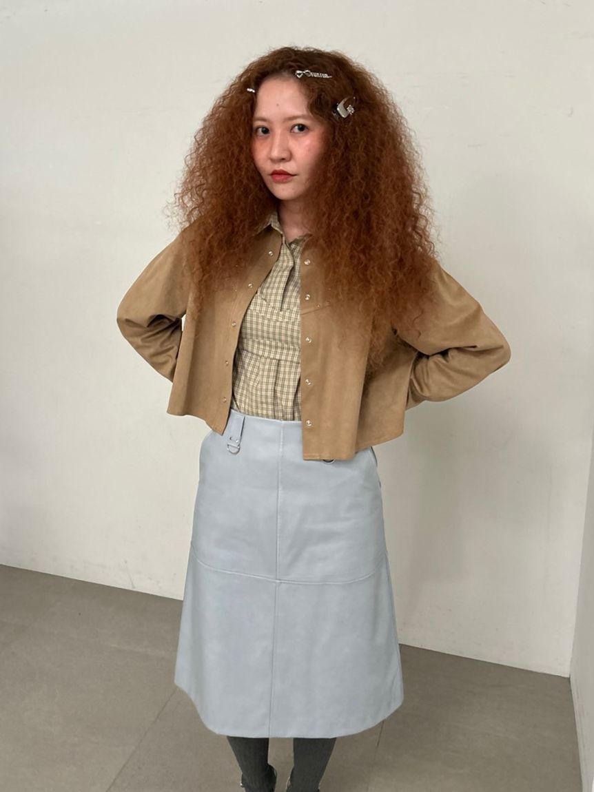 FURFUR「レザーライクミディスカート」|スカート|