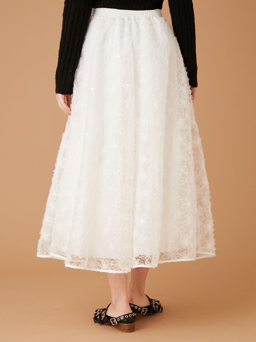 FURFUR「立体フラワーレーススカート」|スカート|