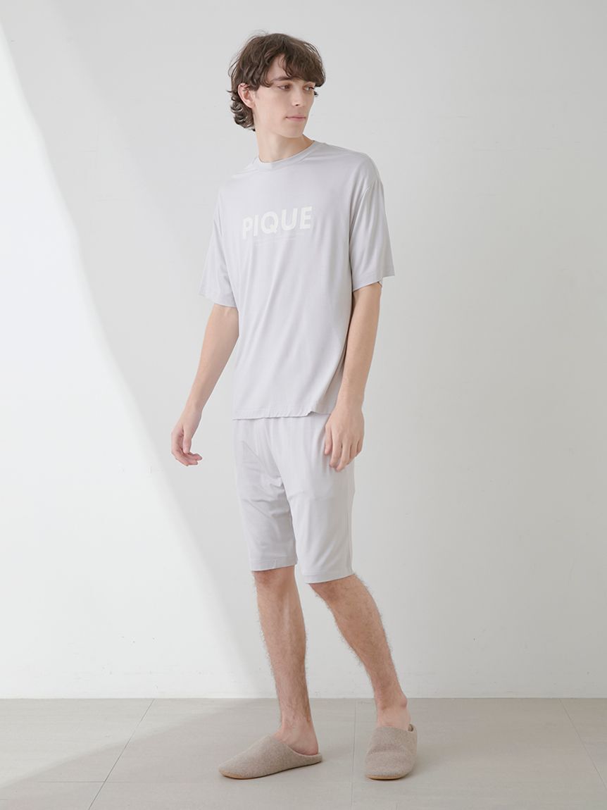 GELATO PIQUE HOMME「【ラッピング済み】【HOMME】接触冷感レーヨンピケロゴTシャツ＆ハーフパンツSET」|ルームウェア|