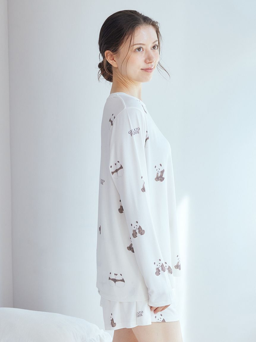 gelato pique「【ラッピング済み】パンダ柄ロンT＆ロングパンツSET」|ルームウェア|
