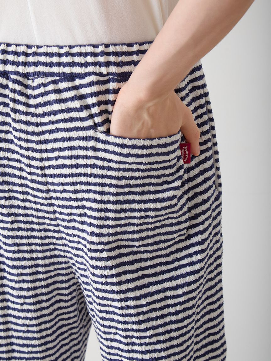 GELATO PIQUE HOMME「【HOLIDAY】【HOMME】ボーダーふくれジャガードロングパンツ」|ルームウェア|