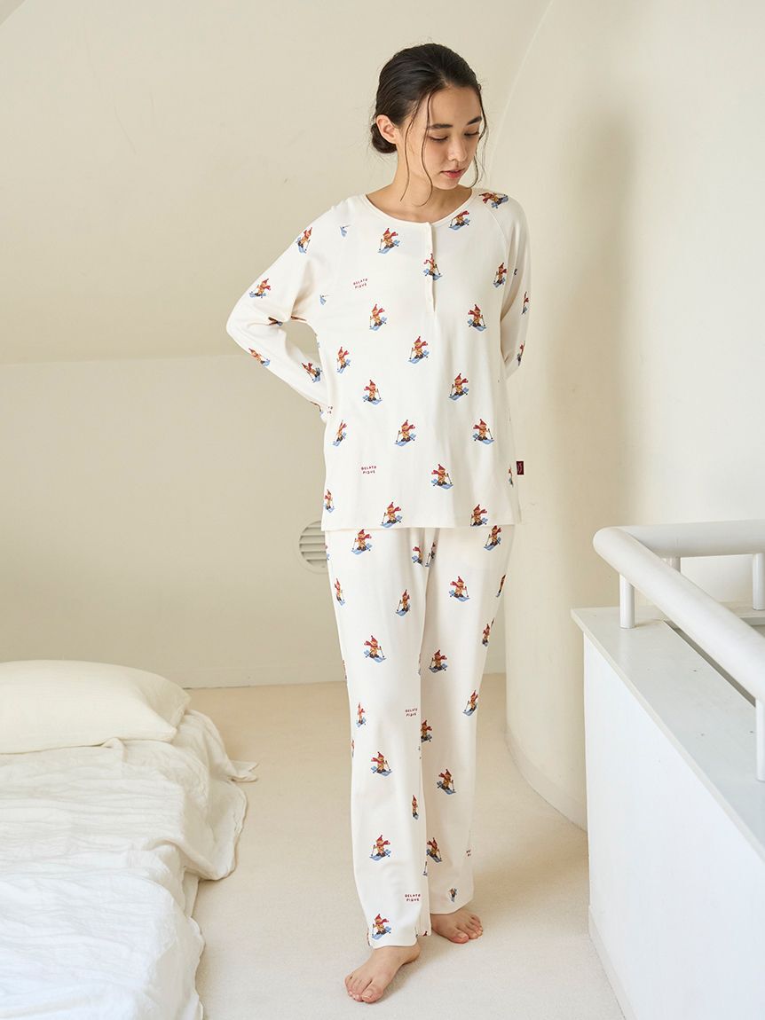 gelato pique「【HOLIDAY】スキーベア柄ロングパンツ」|ルームウェア|