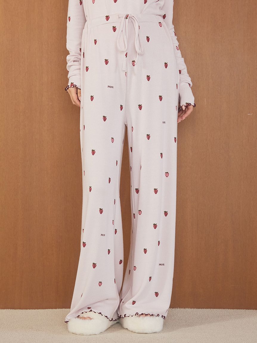 gelato pique「ストロベリー柄ロングパンツ」|ルームウェア|