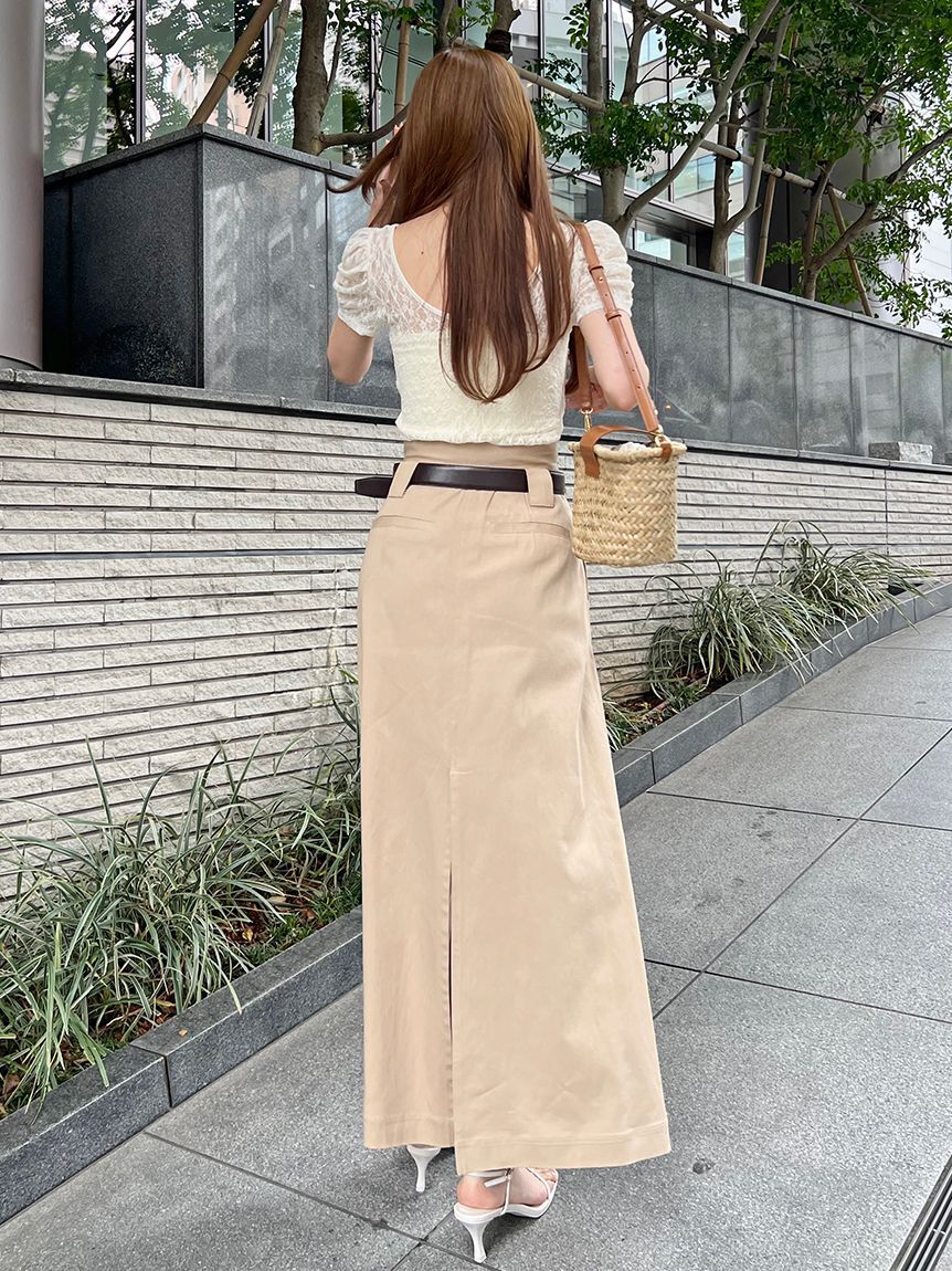 SNIDEL「チノワイドスカート」|スカート|