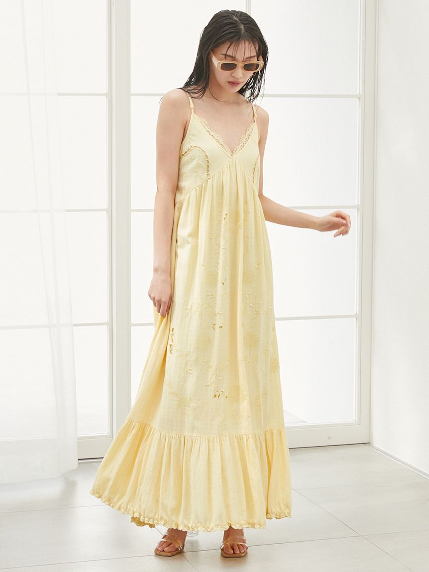 SNIDEL「フラワーエンブロイダリーマキシワンピース」|ワンピース|