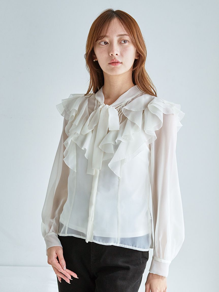 SNIDEL「ボウタイフリルブラウス」|シャツ・ブラウス|