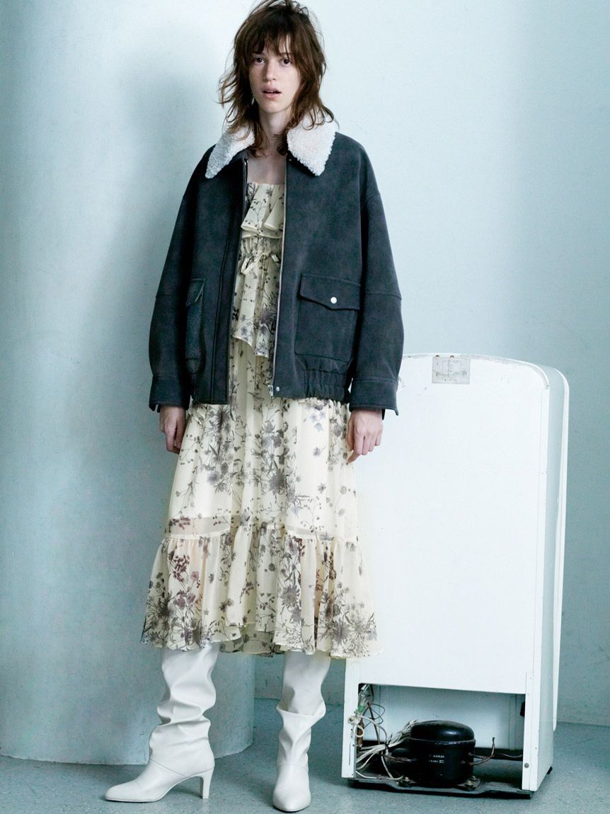 SNIDEL「オフショルフリルワンピース」|ワンピース|