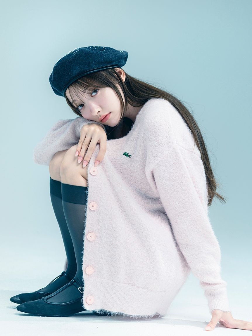 SNIDEL「LACOSTE/ラメニットカーディガン」|カーディガン|