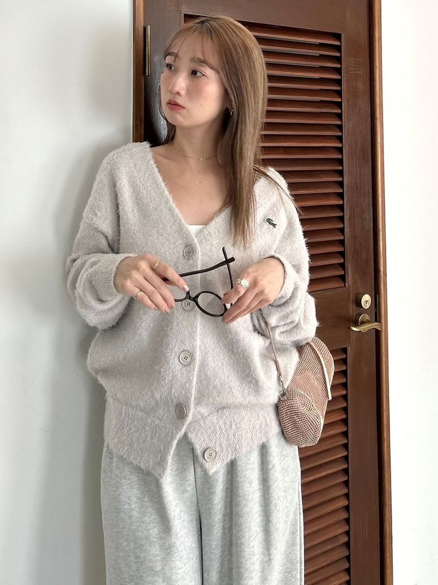 SNIDEL「LACOSTE/ラメニットカーディガン」|カーディガン|