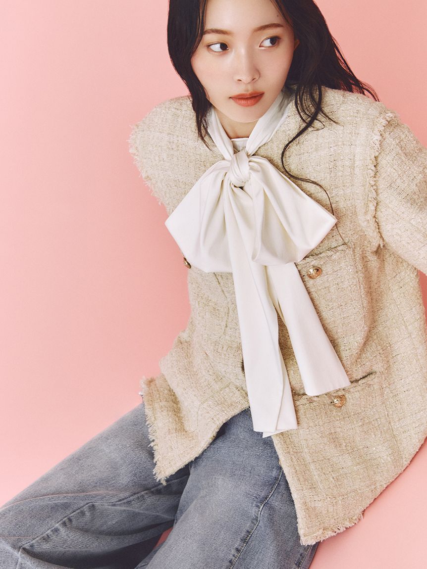 FRAY I.D「ハイウエストビジューデニム」|デニム|