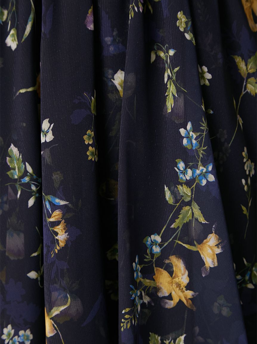 FRAY I.D「【00サイズ】フラワープリントオフショルティアードワンピース」|ワンピース|