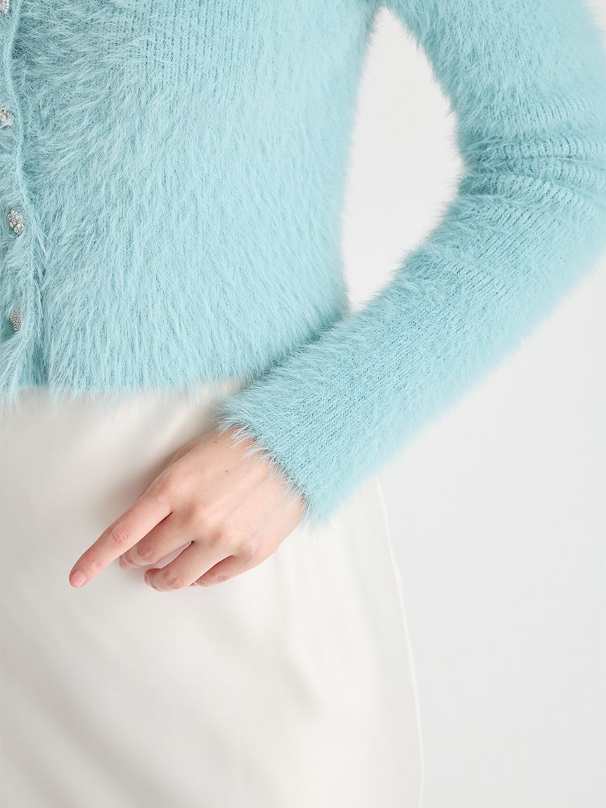 CELFORD「フェザーヤーンビジュー釦カーディガン」|カーディガン|