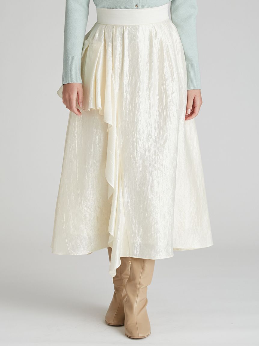 CELFORD「【ウォッシャブル】シャイニーアシンメトリースカート」|スカート|