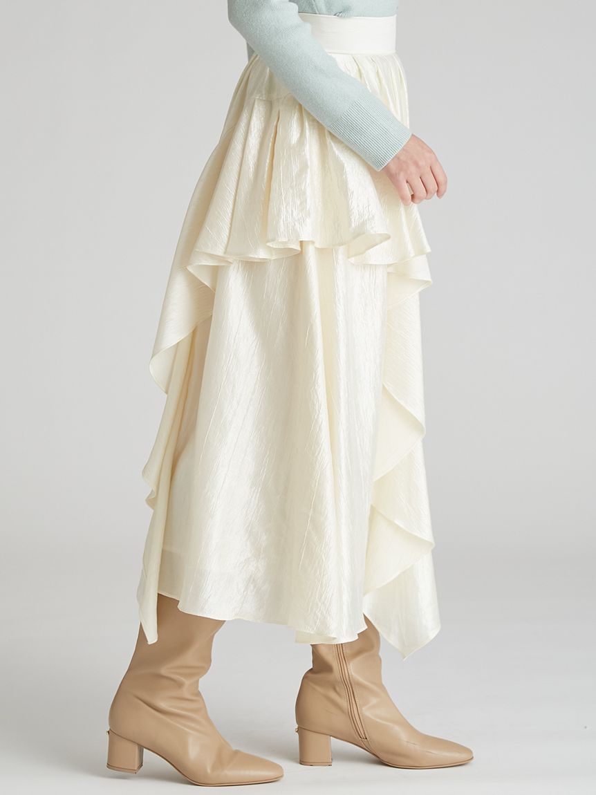 CELFORD「【ウォッシャブル】シャイニーアシンメトリースカート」|スカート|