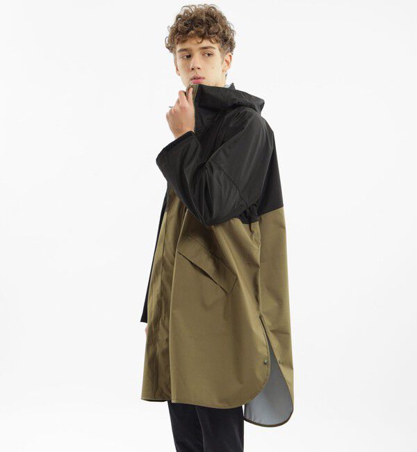 MACKINTOSH PHILOSOPHY「【MACKINTOSH PHILOSOPHY &times; KiU】レインポンチョ」|レインコート|ベージュ&times;ブラック