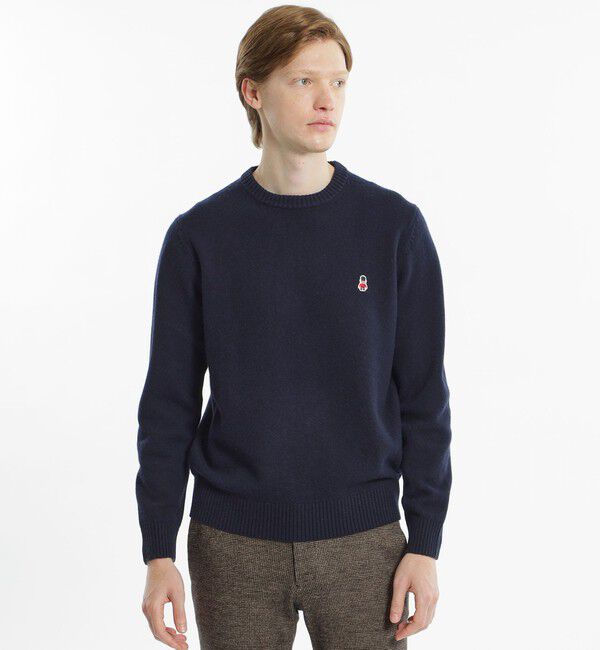 MACKINTOSH PHILOSOPHY「バッキンガムベア クルーネックニット」|ニット・セーター|ネイビー