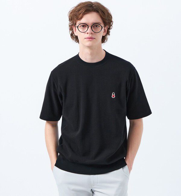 MACKINTOSH PHILOSOPHY「バッキンガムベア BD天竺 ワイドリブ半袖Tシャツ」|Tシャツ・カットソー|ブラック無地