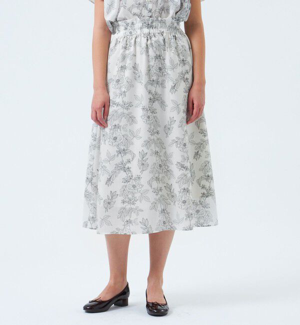 MACKINTOSH PHILOSOPHY「ドローイングフラワーギャザースカート」|スカート|オフホワイト
