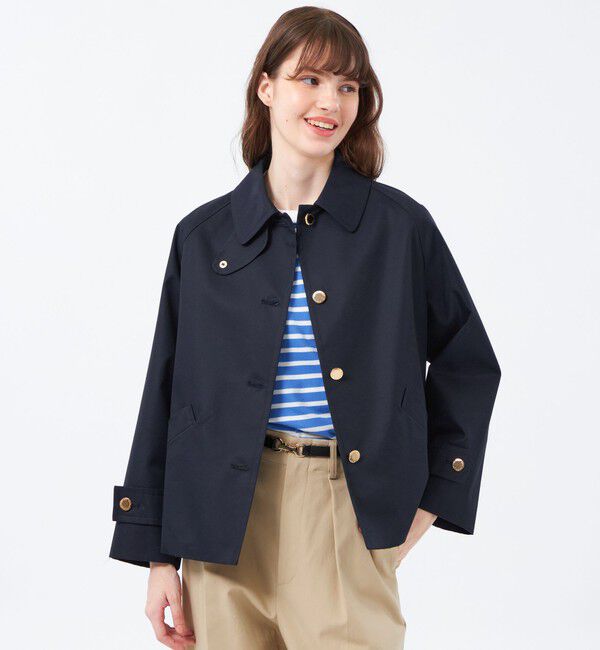 MACKINTOSH PHILOSOPHY「【WELBURY SHORT(ウェルベリーショート)】シャンブレーギャバジン」|ステンカラーコート|ネイビー