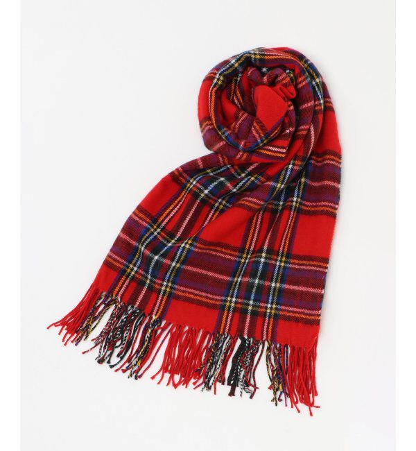 ikka「大伴チェックストール」|マフラー|レッド