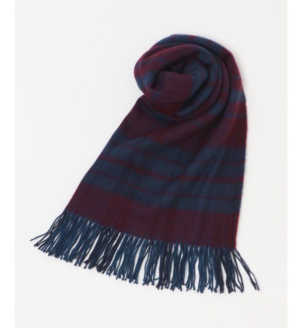 ikka「大伴チェックストール」|マフラー|ネイビー