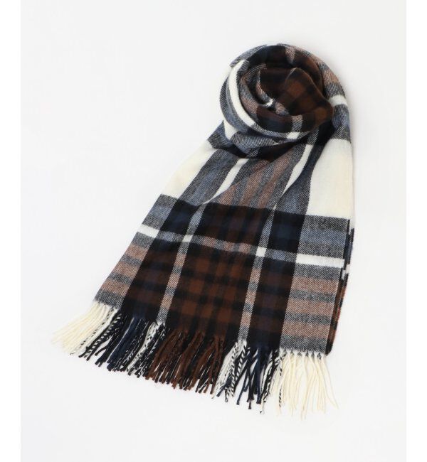 ikka「大伴チェックストール」|マフラー|ブラウン