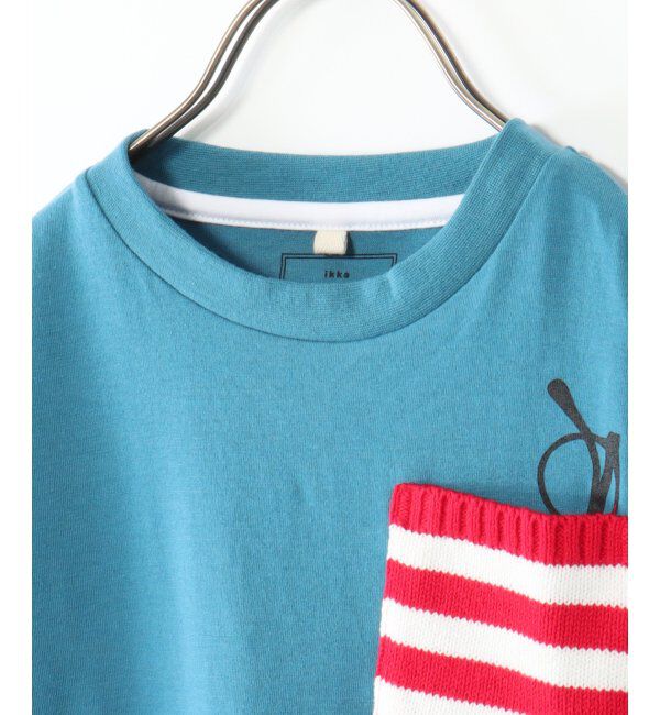 ikka kids「【キッズ】ニットボーダーポケTシャツ（100~160cm）」|Tシャツ・カットソー|