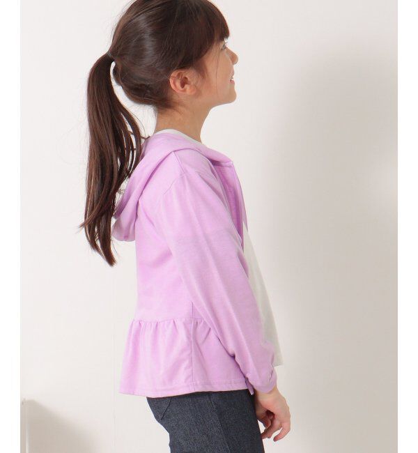 ikka kids「速乾UVカットペプラムZIPパーカー（120~160cm）」|Tシャツ・カットソー|パープル