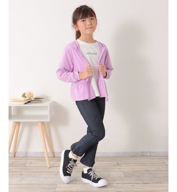 ikka kids「速乾UVカットペプラムZIPパーカー（120~160cm）」|Tシャツ・カットソー|