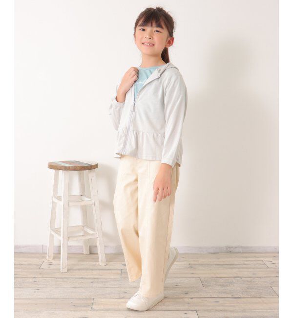 ikka kids「速乾UVカットペプラムZIPパーカー（120~160cm）」|Tシャツ・カットソー|