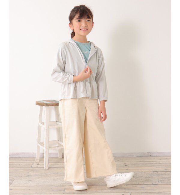 ikka kids「速乾UVカットペプラムZIPパーカー（120~160cm）」|Tシャツ・カットソー|