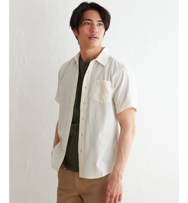ikka「パナマレギュラーカラー半袖シャツ」|シャツ・ブラウス|ホワイト