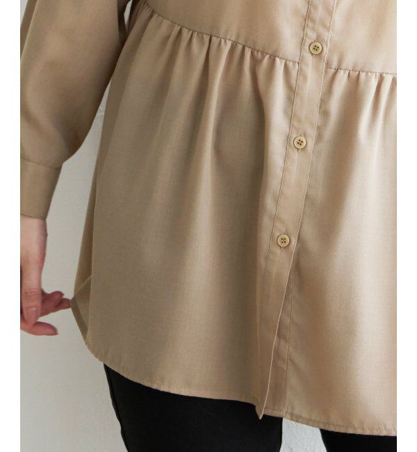 ikka「ウエストギャザー切り替えシャツ」|シャツ・ブラウス|