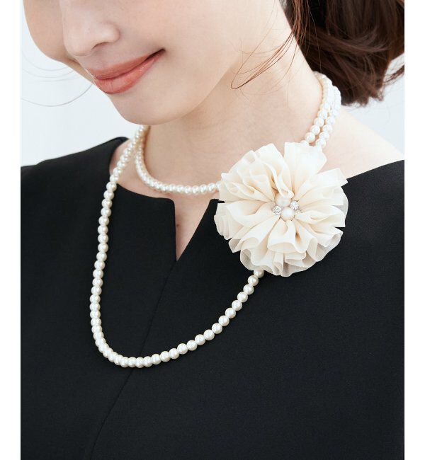 ikka「コサージュ付きパールネックレス」|その他|