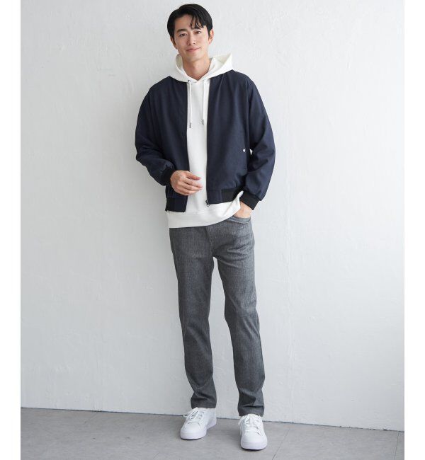ikka「撥水メランジリブブルゾン」|ブルゾン・スタジャン|