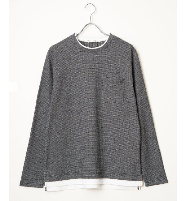 ikka「メランジワッフルポケフェイクロンＴ」|Tシャツ・カットソー|