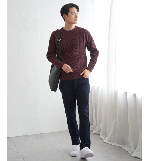 ikka「GOKUラクニットアランケーブル」|プルオーバー|