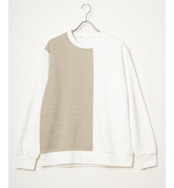 ikka「モール切り替え裏起毛プルオーバー」|パーカー|