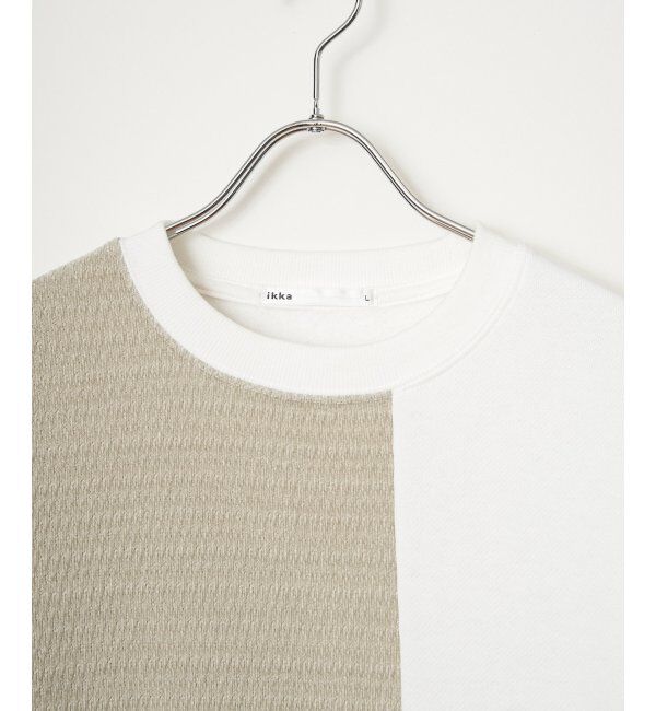 ikka「モール切り替え裏起毛プルオーバー」|パーカー|