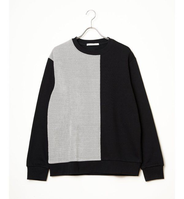 ikka「モール切り替え裏起毛プルオーバー」|パーカー|