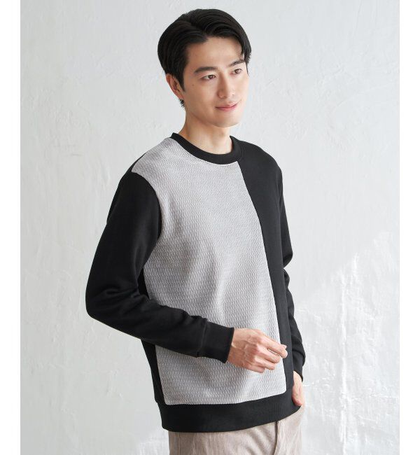 ikka「モール切り替え裏起毛プルオーバー」|パーカー|