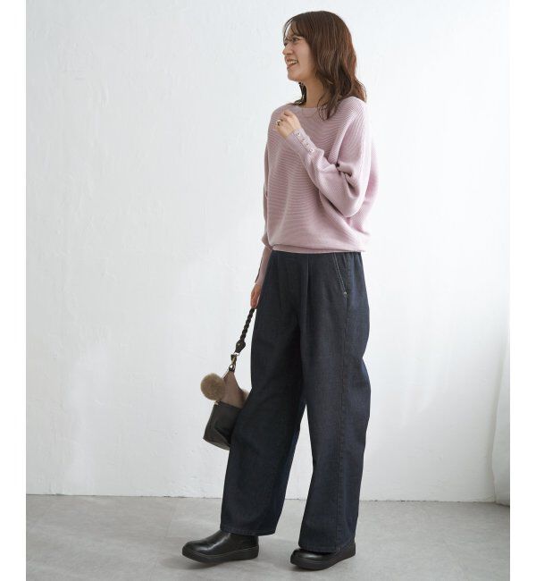 IKKA LOUNGE「横リブドルマンラメニットプルオーバー」|プルオーバー|