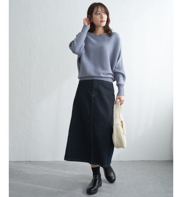 IKKA LOUNGE「横リブドルマンラメニットプルオーバー」|プルオーバー|