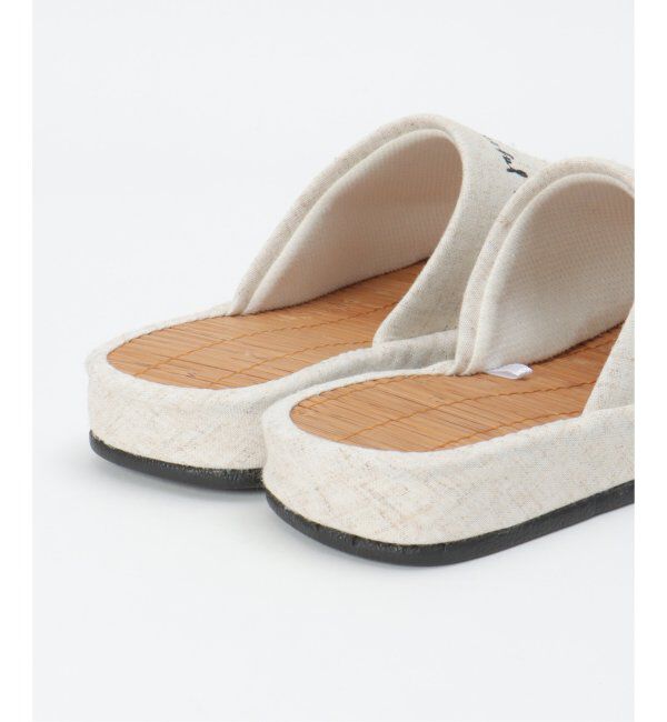 Lbc with Life「茶竹ロゴ厚底スリッパ」|ルームシューズ|