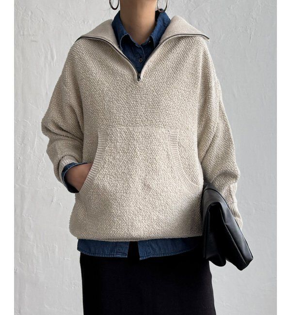 Lbc with Life「ループヤーンハーフジッププルオーバー」|カーディガン|