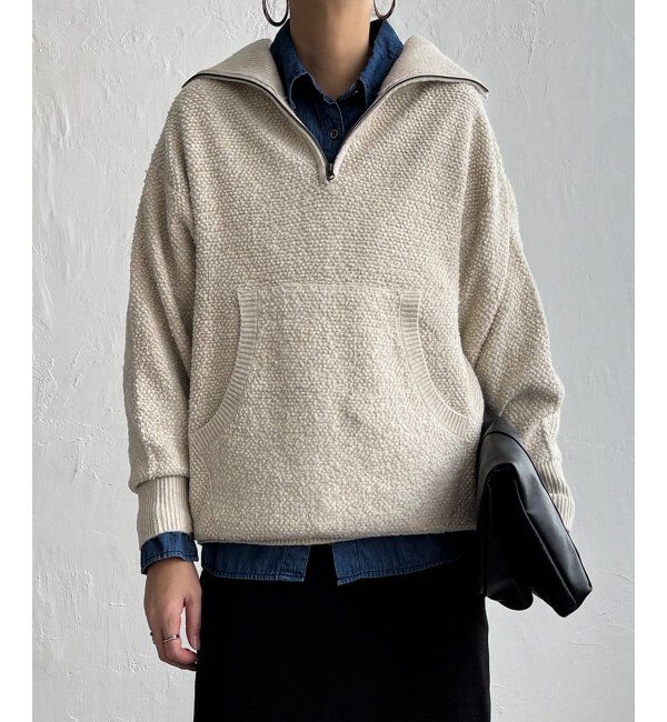 Lbc with Life「ループヤーンハーフジッププルオーバー」|カーディガン|