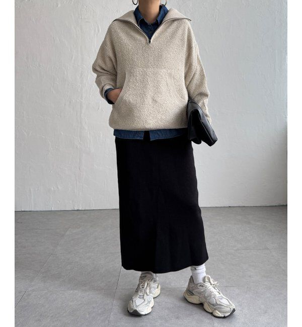 Lbc with Life「ループヤーンハーフジッププルオーバー」|カーディガン|