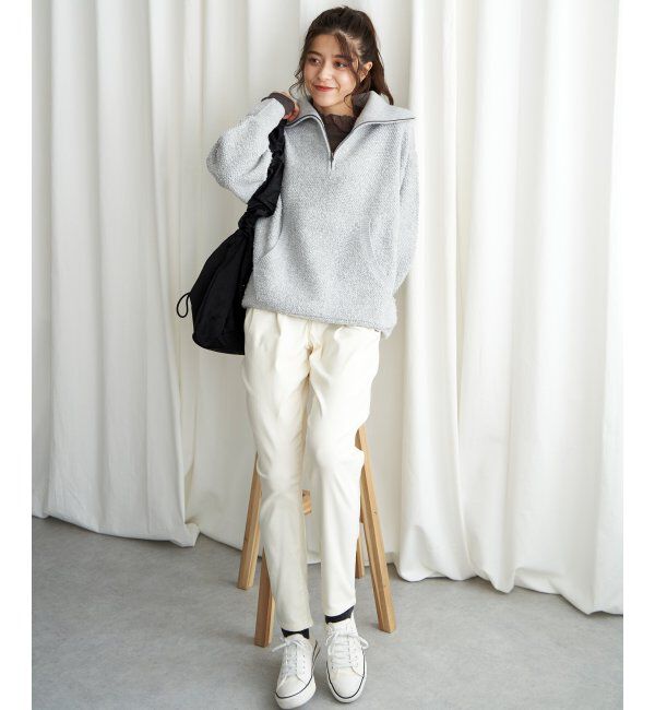 Lbc with Life「ループヤーンハーフジッププルオーバー」|カーディガン|