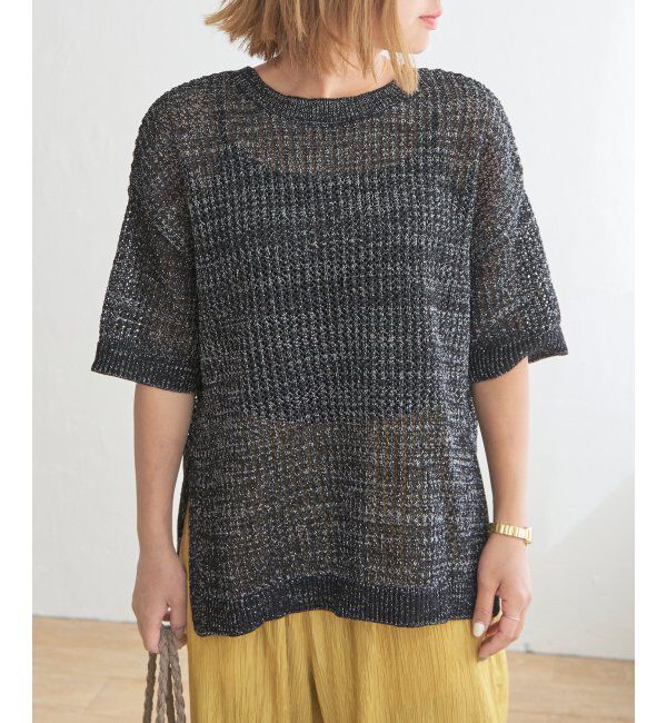 Lbc with Life「2WAYラメメッシュニットプルオーバー」|カーディガン|