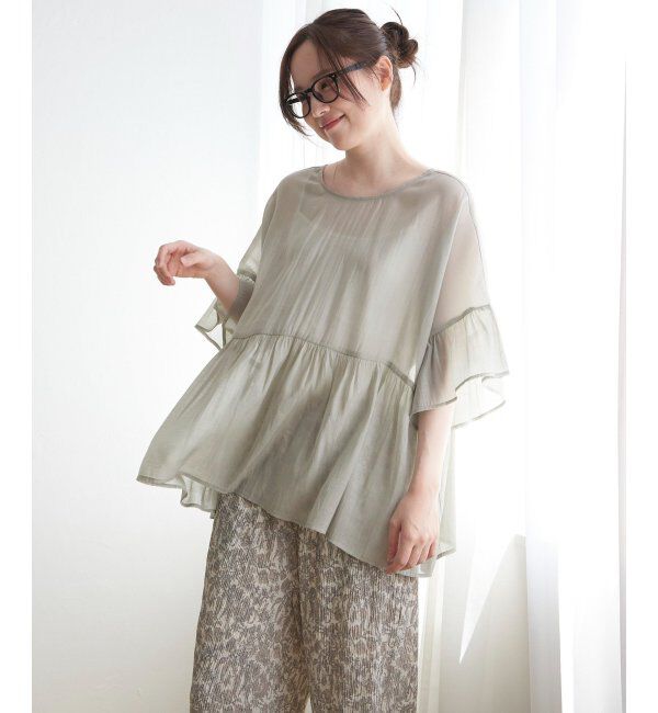 Lbc with Life「シアー2WAYリボンフレアブラウス」|シャツ・ブラウス|